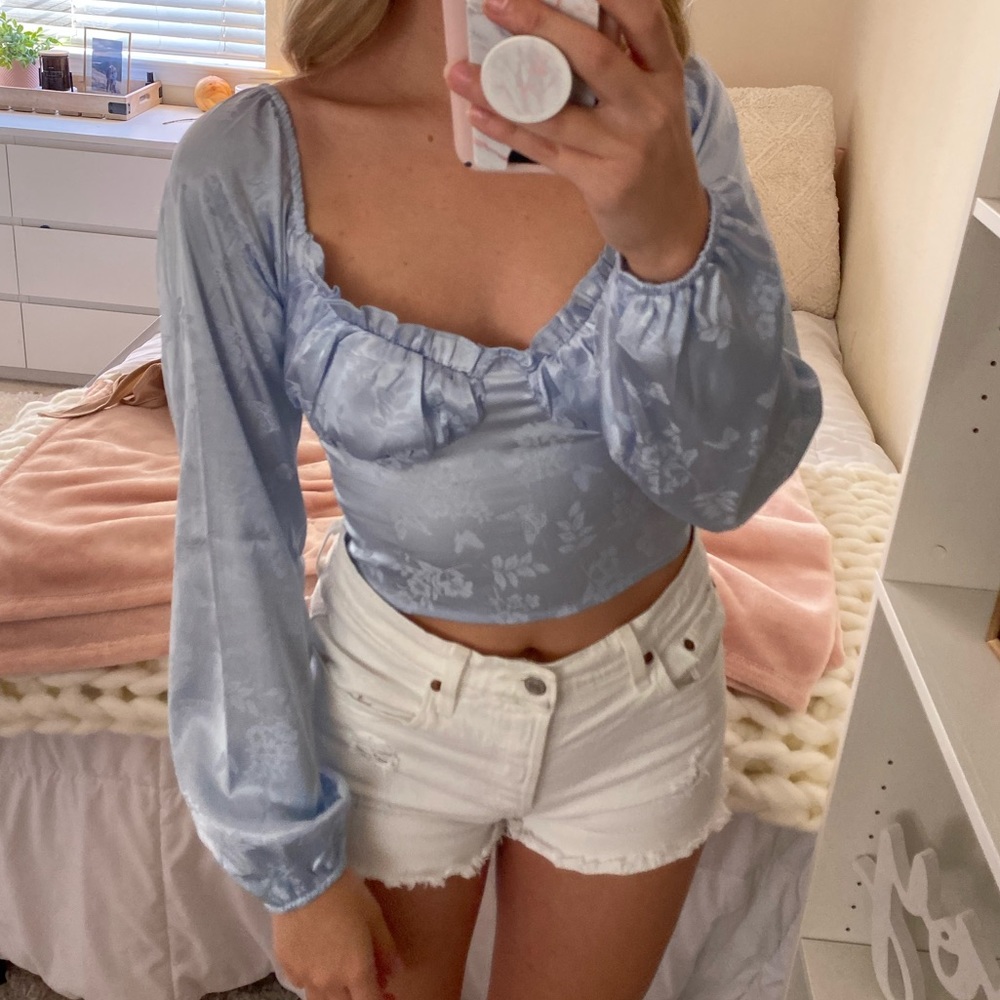 Light Blue Silk Top NWT from PacSun - Size S Small